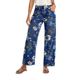 FLOR  | Straight Leg Jeans with Floral Print
