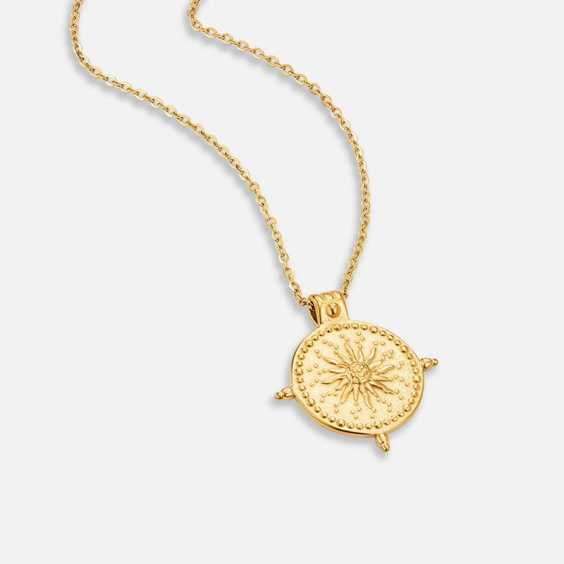 Anna – Golden Geometric Necklace with Structure