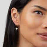 Kathrina-Elis - Silver Earrings with Transparent Drop Design