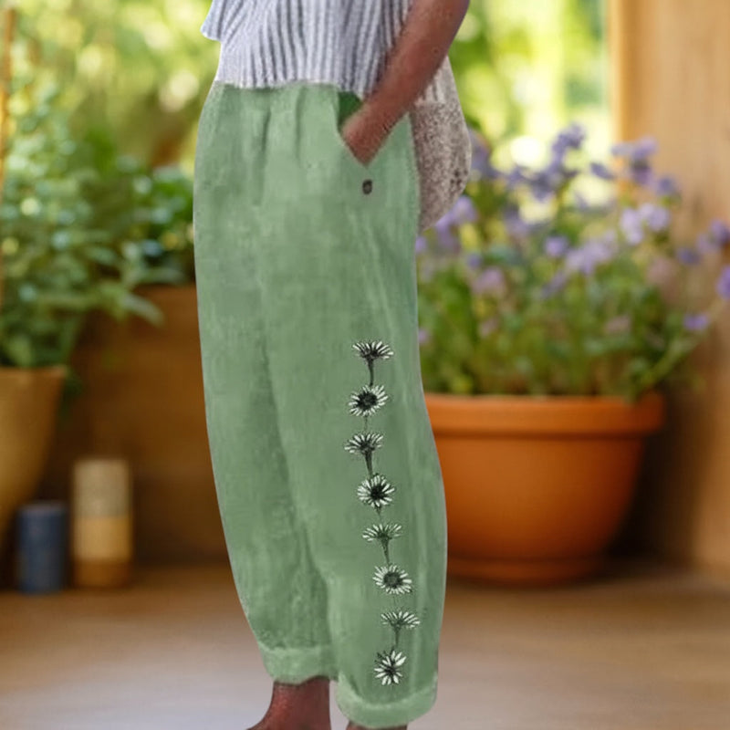 Flora™ | Loose Floral Print Trousers