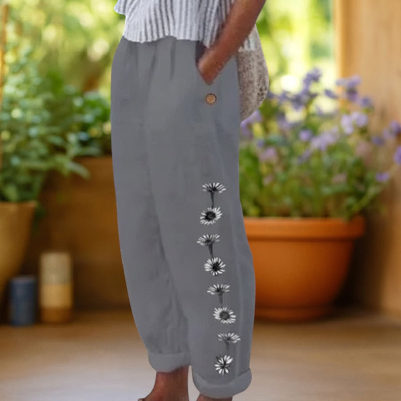 Flora™ | Loose Floral Print Trousers