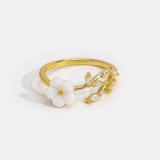 Miriam – Floral Design Engagement Ring in White.