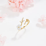 Miriam – Floral Design Engagement Ring in White.