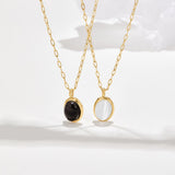 Marina – Gold necklace with blue gemstone