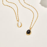 Verena – Gold Double Layer Necklace with Black Details